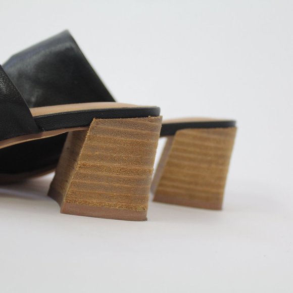 Women Black Wooden Mules - Size 7 - Picture 4 of 8